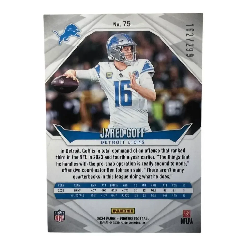 2024 Panini Phoenix Football JARED GOFF Lions Team Logo SP 281/299 Detroit Lions